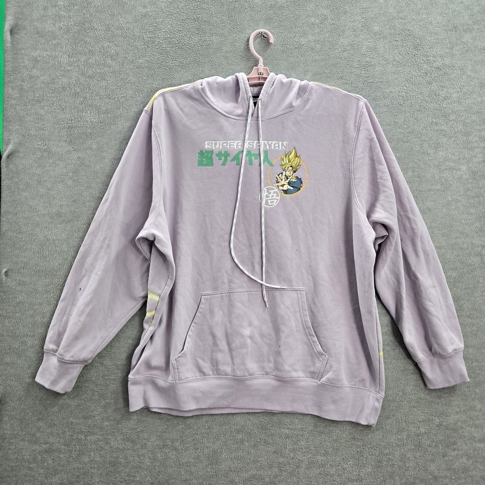 Dragon Ball Z Men Hoodie 2XL Pink Graphic Print Fleece Super Saiyan Goku Anime